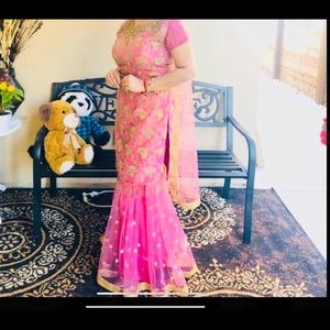 Punjabi Party Wear Sharara Stitched Suit Salwar